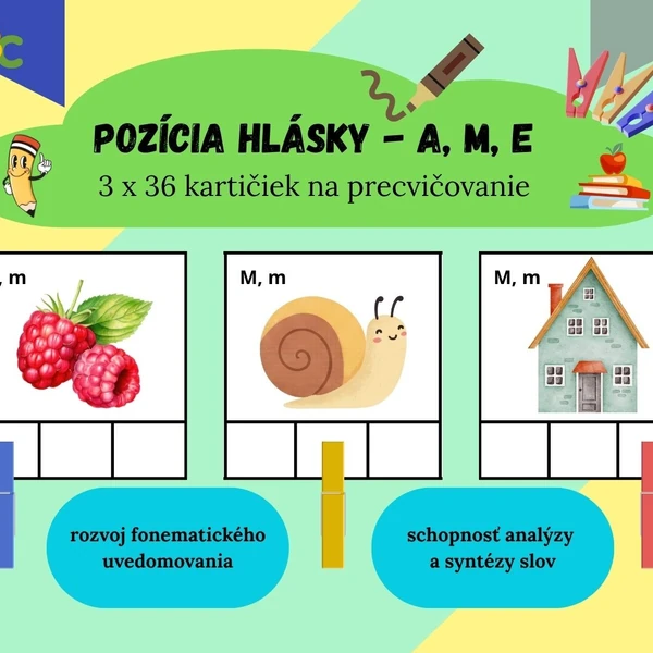 Pozícia hlásky A, M, E 