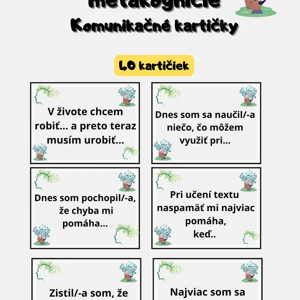 Rozvoj metakognície - komunikačné kartičky na ranné kruhy