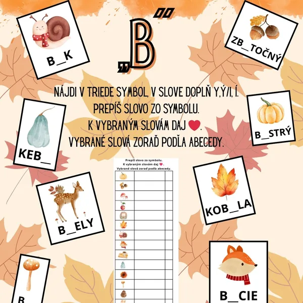 Vybrané slová po B