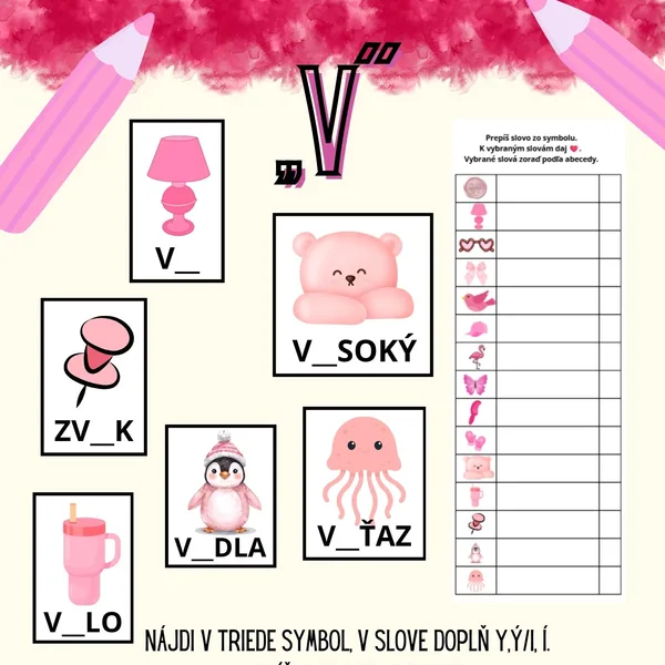 Vybrané slová po V