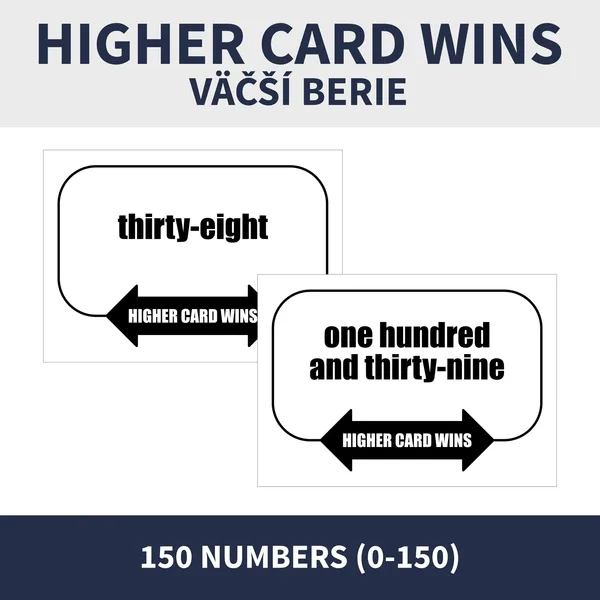 ENG - HIGHER CARD WINS (Väčší berie)