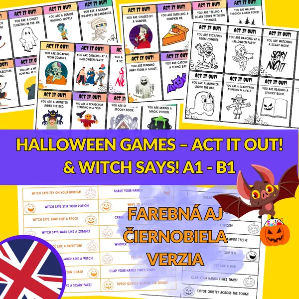 Halloween games – Act It Out! & Witch Says! A1 - B1