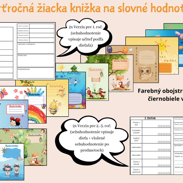 Štvrťročná žiacka knižka na slovné hodnotenie