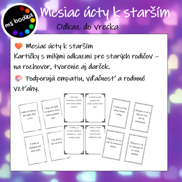 Mesiac úcty k starším - odkaz do vrecka