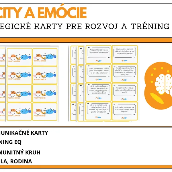 EMOCIONÁLNE KARTY/KOMUNIKAČNÉ KARTY/KARTY PRE EQ TRÉNING/KOMUNITNÝ/RANNÝ KRUH/ŠKOLA/RODINA