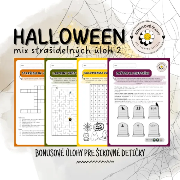 Halloweenske úlohy mix 2 - Bonusové úlohy pre šikovné detičky