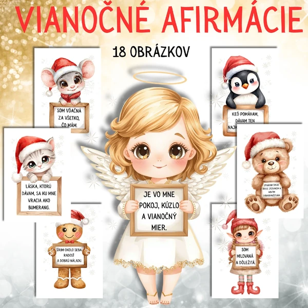 Vianočné afirmačné karty – Vianočná výzdoba 🎄