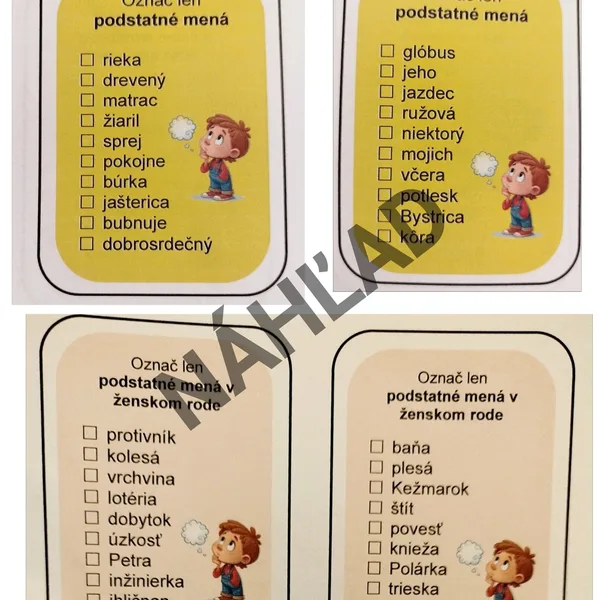 podstatné mená - vyber správne