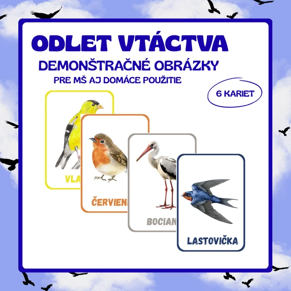 Odlet vtáctva – demonštračné obrázky 