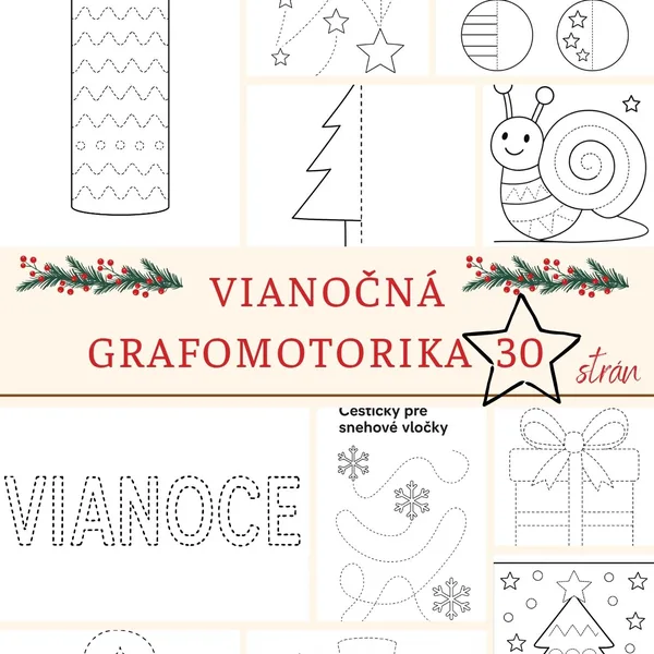 Vianočná grafomotorika a omaľovánky 
