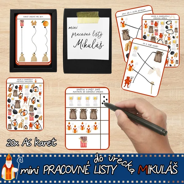 Mini pracovné listy do vrecka – Mikuláš SK