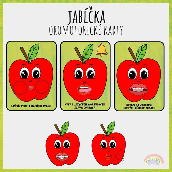 🍎Jabĺčka, oromotorické karty🍎