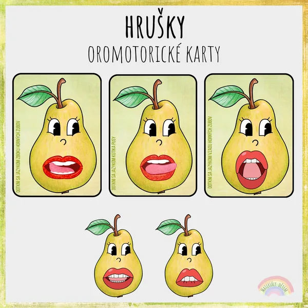 🍐Hrušky, oromotorické karty🍐