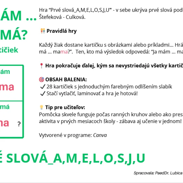 Ja mám/Kto má?_SJL_A,M,E,L,O,S,J
