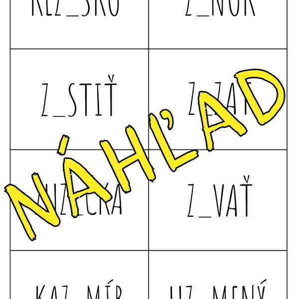Vybrané slová a slová s i/í po B, M, P, R, S, V, Z