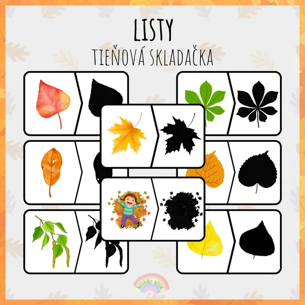 🍁Listy, tieňová skladačka🍁
