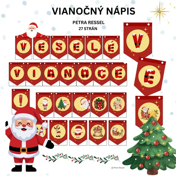 Dekoračný nápis : VESELÉ VIANOCE! 