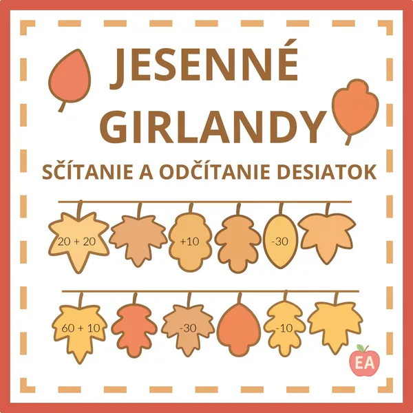 Jesenné girlandy - sčítanie a odčítanie desiatok