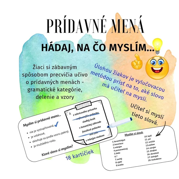 Hádaj, na čo myslím - prídavné mená
