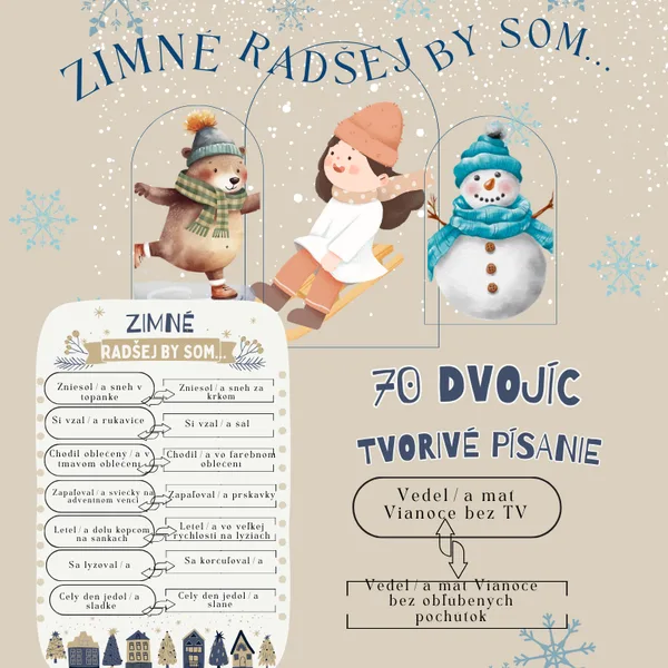 Zimné:Radšej by som.../ ranné kruhy, Vianoce, advent, zima, kritické myslenie, empatia, komunikačné kartičky