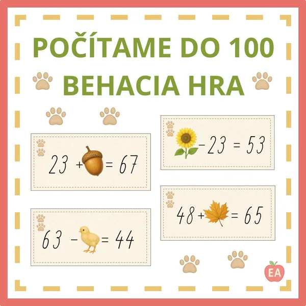 Počítame do 100 - behacia hra