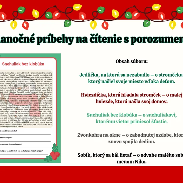 Vianočné príbehy na čítanie s porozumením 