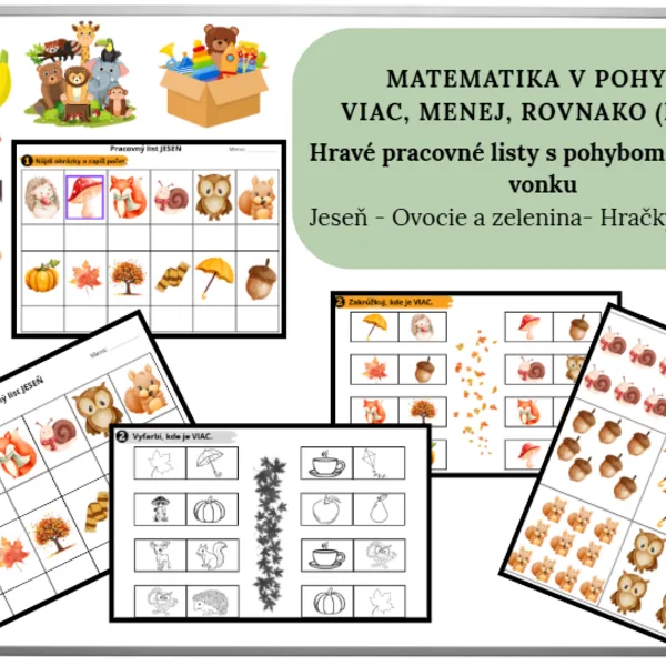 Matematika v pohybe – Viac, menej, rovnako (do 10)