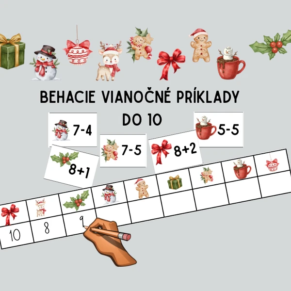 Vianočný beh za výsledkom: Sčítanie a odčítanie do 10