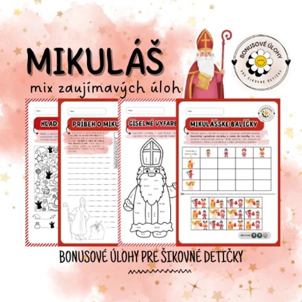 Mix mikulášskych úloh - Bonusové úlohy pre šikovné detičky