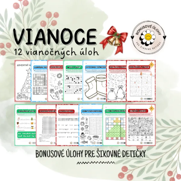 Adventný kalendár s vianočnými úlohami - Bonusové úlohy pre šikovné detičky