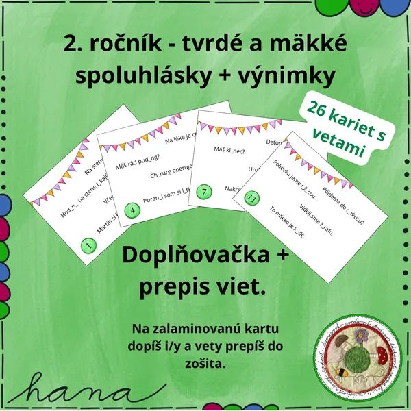 Doplňovačka i/y (tvrdé a mäkké spoluhlásky)