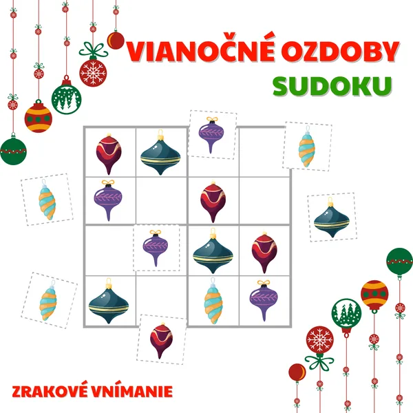 VIANOČNÉ OZDOBY - sudoku