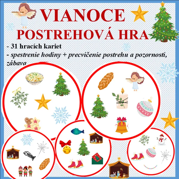 Vianoce - Nájdi dvojicu obrázkov