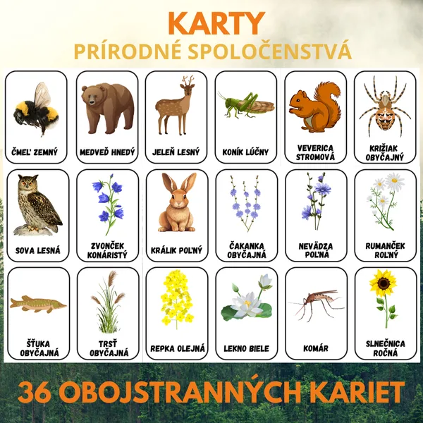 PRÍRODNE SPOLOČENSTVÁ - KARTY