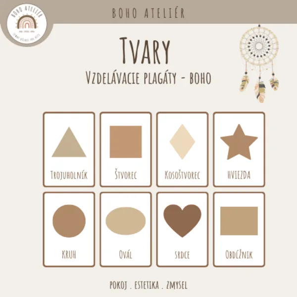 Boho plagáty - geometrické tvary 