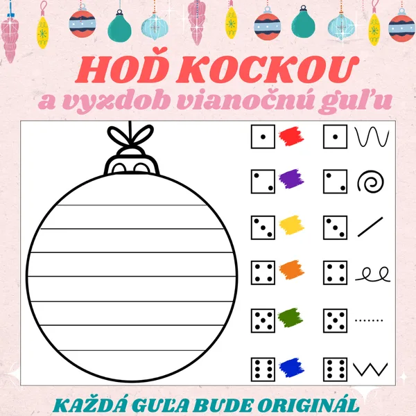 HOĎ KOCKOU a vyzdob vianočnú guľu