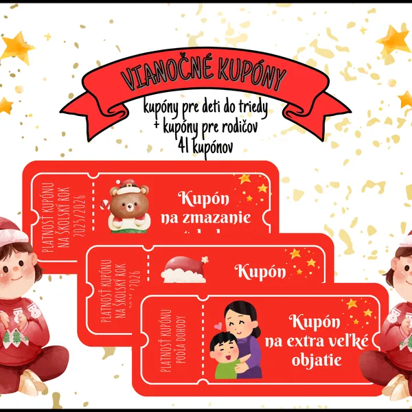 Vianočné kupóny do triedy, aj pre rodičov ✨