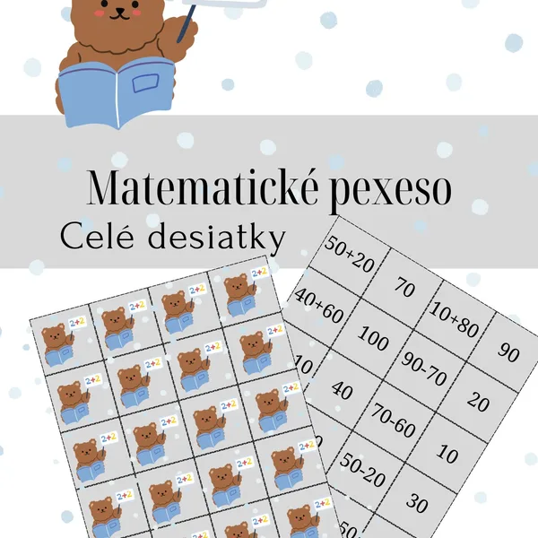 Matematické pexeso - celé desiatky