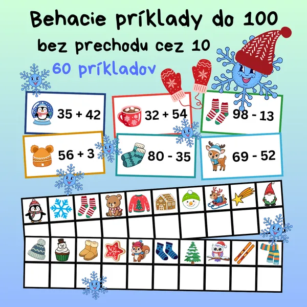 Behacie zimné príklady do 100 bez prechodu cez 10