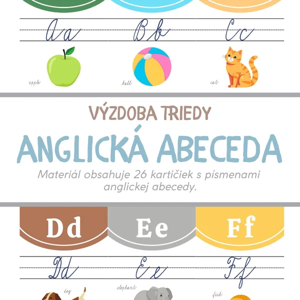 Anglická abeceda - kartičky 