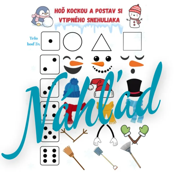 Hoď kockou a postav snehuliaka