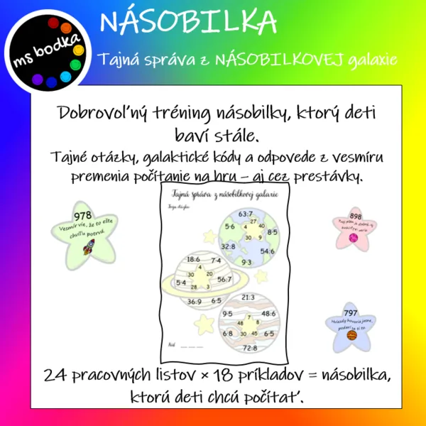 Násobilka - Tajná správa z NÁSOBILKOVEJ galaxie