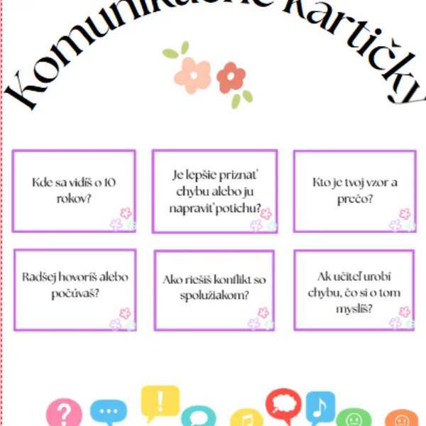 Komunikačné kartičky vhodné na ranné kruhy/triednické hodiny 
