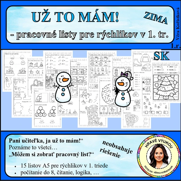 UŽ TO MÁM – PRACOVNÉ LISTY PRE RÝCHLIKOV V 1. TR.