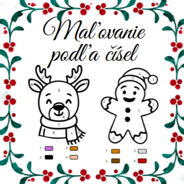 Vianočné maľovanie podľa čísel 