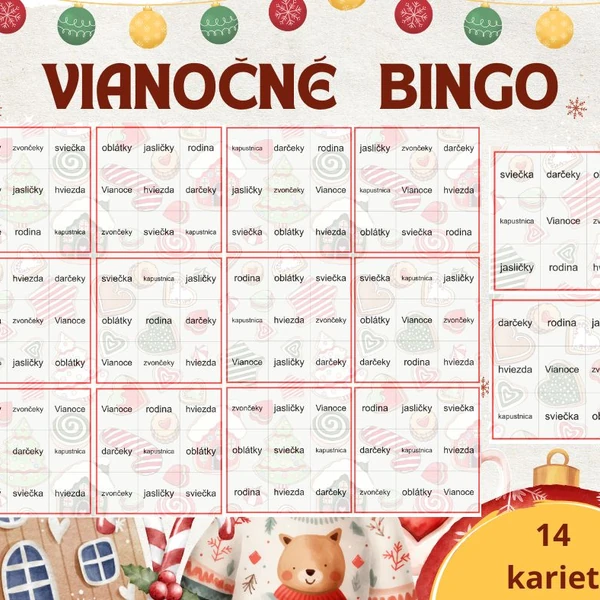 VIANOČNÉ BINGO
