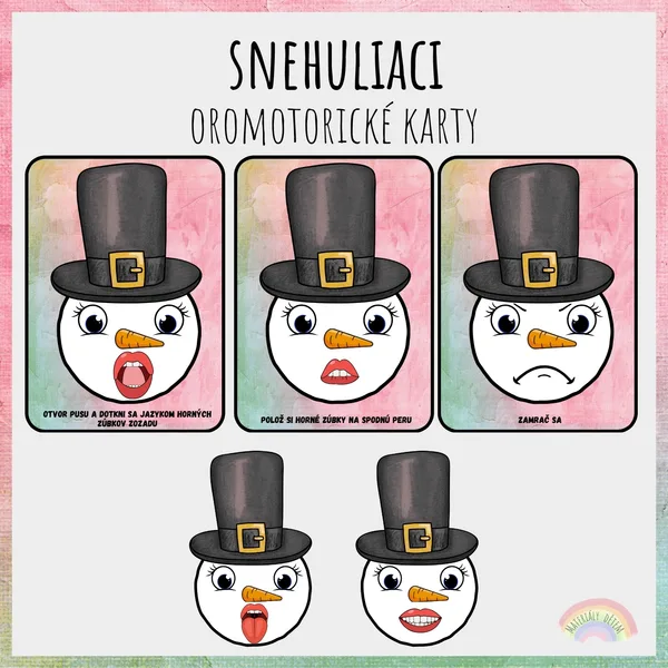 ☃️Snehuliaci, oromotorické karty☃️