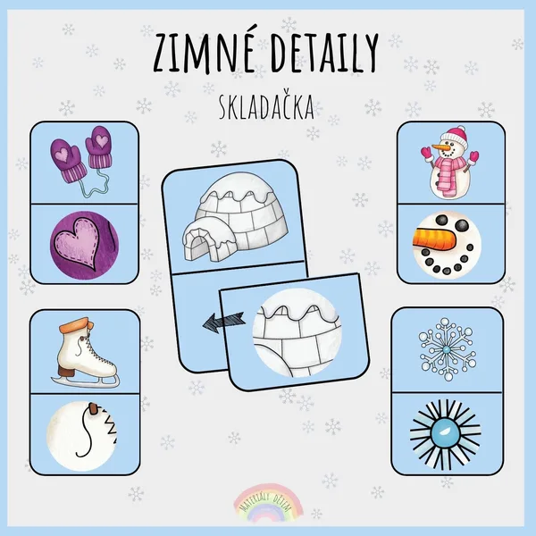 ❄️Zimné detaily, skladačka❄️