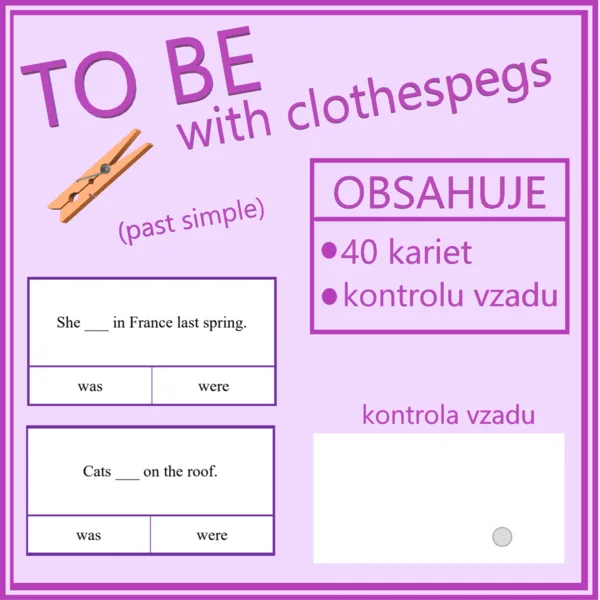TO BE with clothespegs (past simple - was, were)