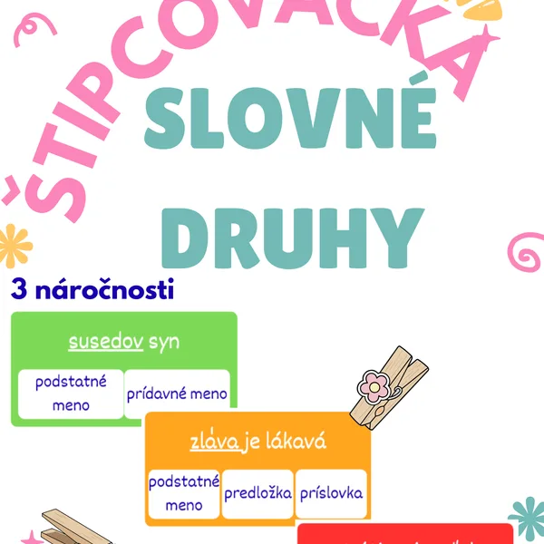 Ohybné a neohybné slovné druhy - ŠTIPCOVAČKA